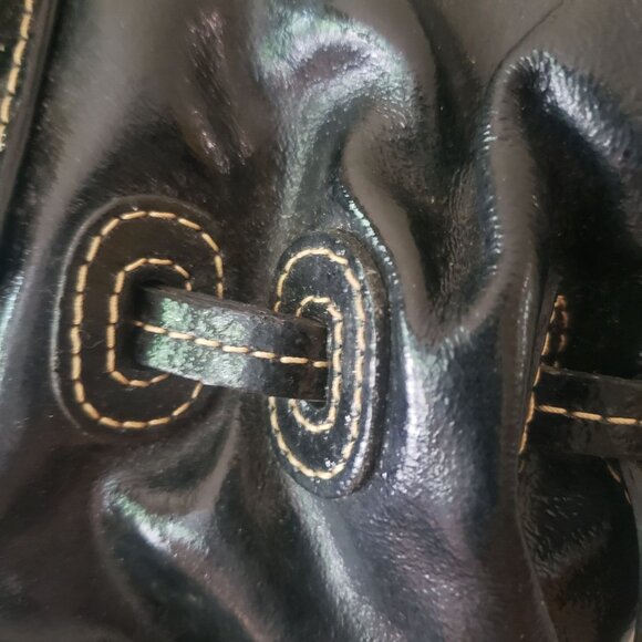 Dooney and Bourke Chiara Black Patent Leather Tote Pink Lining Large Handbag - Picture 15 of 16